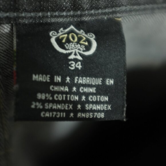 COPY - 702 vegas denim pants jeans dark grey size 34 - Picture 9 of 9